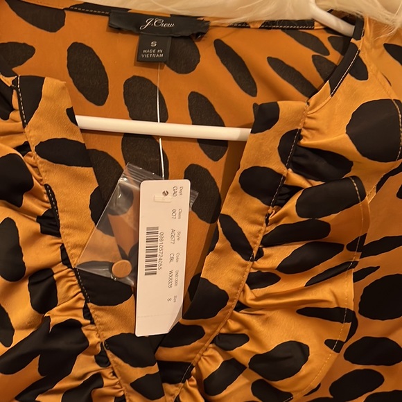 NWT J Crew animal print blouse - Picture 3 of 8